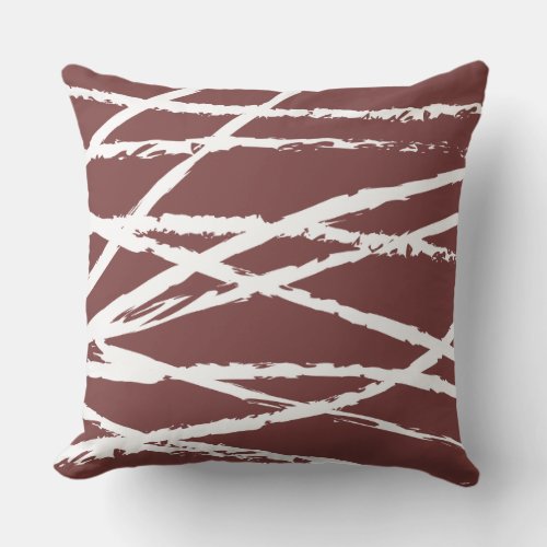 RED  WHITE LINES DESIGN Retro Throw Pillow