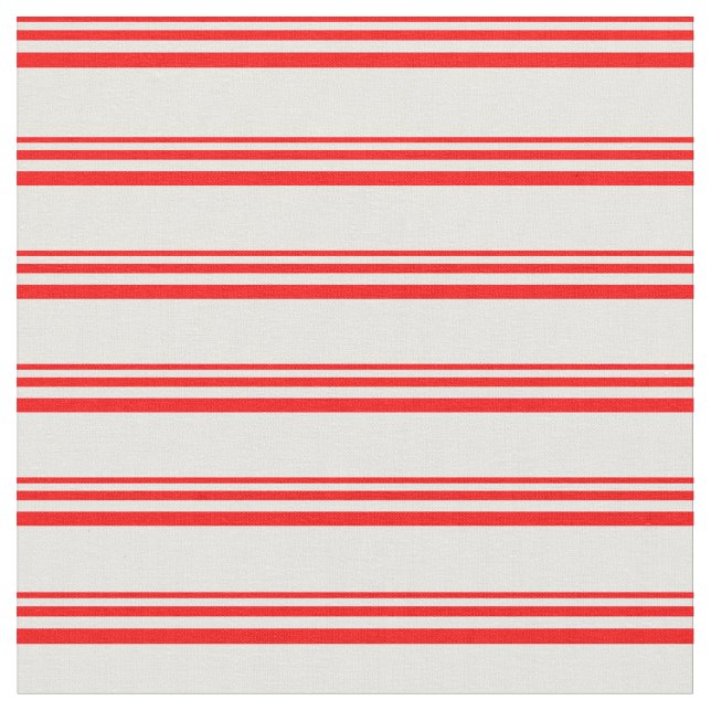Red & White Lines Fabric (Close Up)