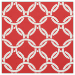 Red, White Linked Circles Pattern #1 Fabric