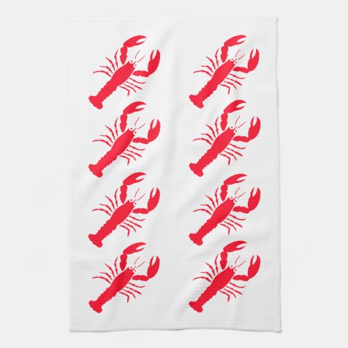 Red White Lobster Seafood 4Nicholas Kitchen Towel