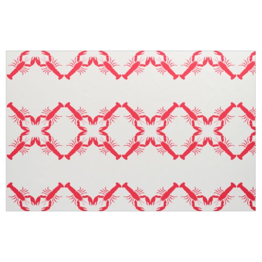 Red White Lobster Seafood 4Stephen Fabric