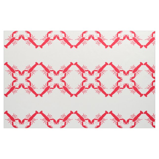 Red White Lobster Seafood 4Stephen Fabric (Fat Quarter)