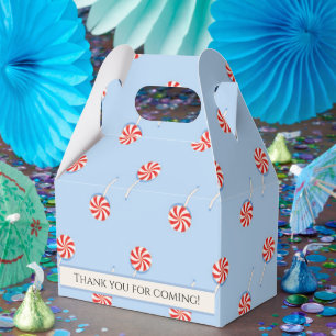 Red & White Lollipop Pattern Favor Box