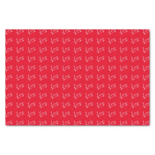 Red  White Love Arrow Valentines Day Tissue Paper