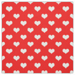 Red White Love Heart Pattern Design  Fabric