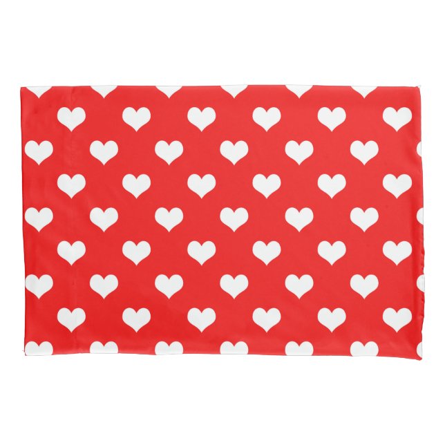 Red White Love Heart Pattern Design  Pillow Case (Front)