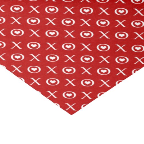 Red  White Love Hearts  Kisses Valentines Day Tissue Paper