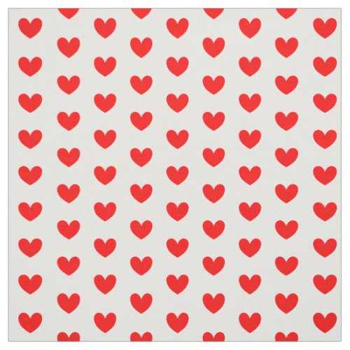 Red White Love Hearts Patterned Fabric