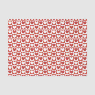 Red & White Love Hearts Valentine's Day Tissue Paper