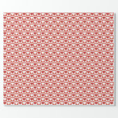 Red & White Love Hearts Valentine's Day Wrapping Paper (Flat)