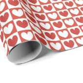 Red & White Love Hearts Valentine's Day Wrapping Paper (Roll Corner)