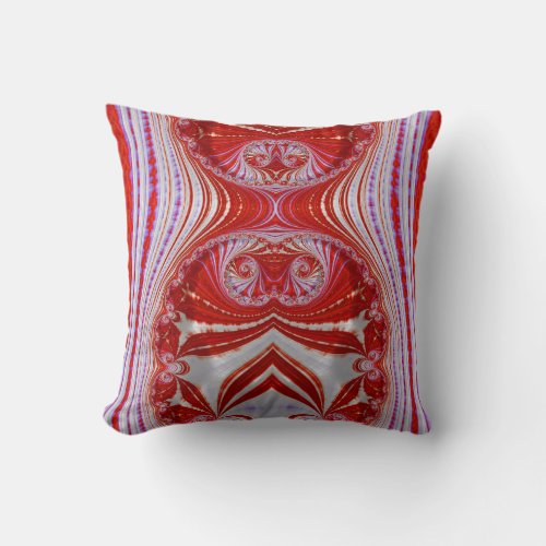  Red White Mauve   Throw Pillow