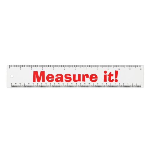 Red White Measure It Ruler