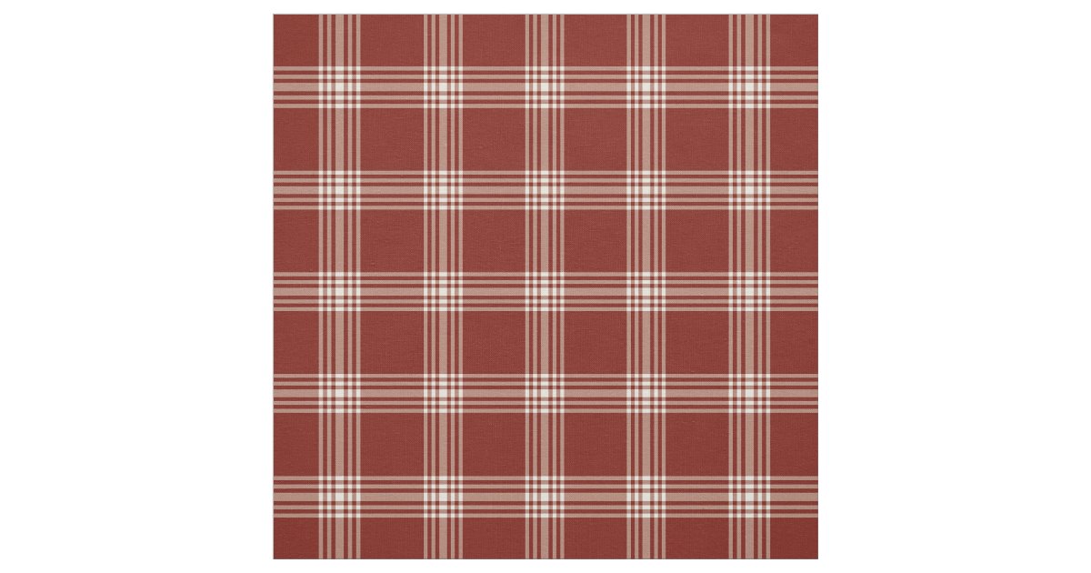 Red & White Medium Plaid Fabric 