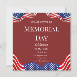 Red White Memorial Day Celebration Card