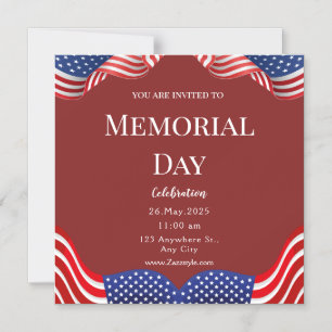 Red White Memorial Day Magnetic Card