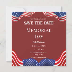 Red White Memorial Day Save the Date Card