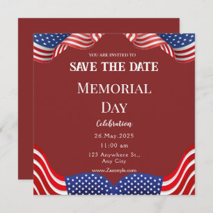Red White Memorial Day Save the Date Card