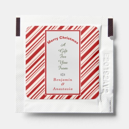 Red White Merry Christmas Favors Personalize Hand Sanitizer Packet