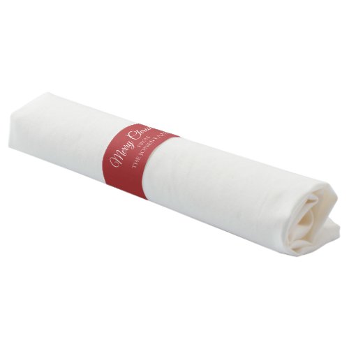 Red White Merry Christmas Personalized Napkin Bands