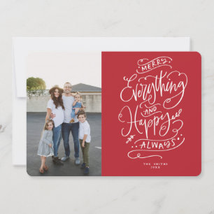 Red White Merry Everything Happy Always Holiday Invitation