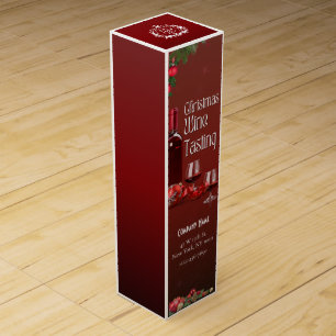 Red & White Minimalist Christmas Wine Tasting Box