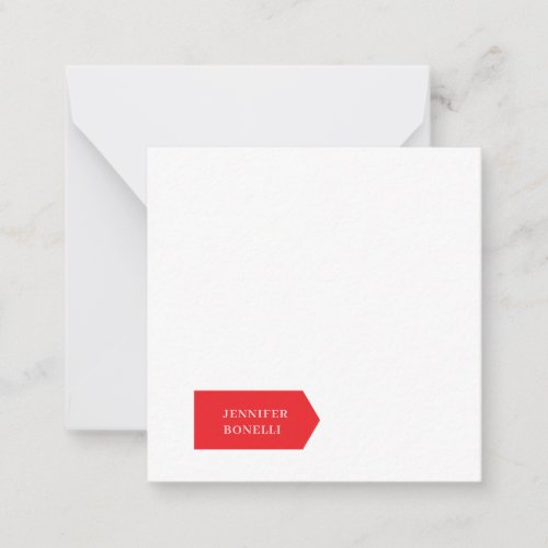 Red white minimalist modern plain trendy note card