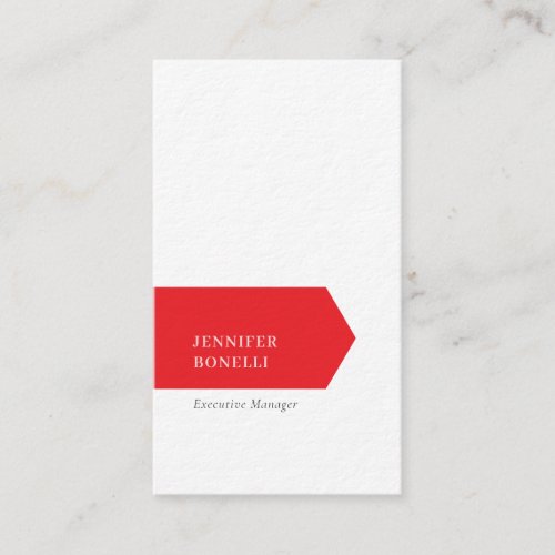 Red white minimalist modern thick luxury trendy business card