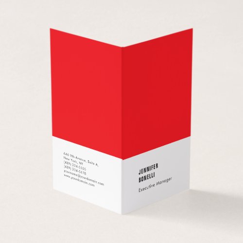 Red white minimalist modern trendy business card