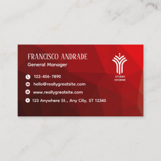 Red White Modern Business Card