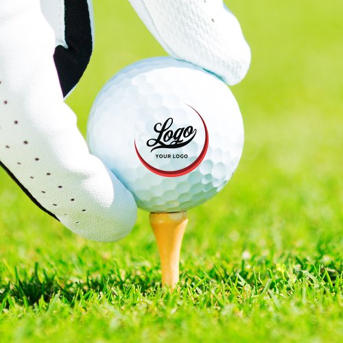 Red White Modern Company Logo Business Brand Club Golf Balls