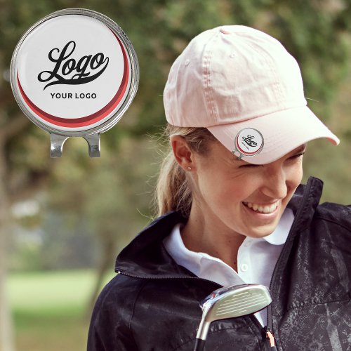 Red White Modern Company Logo Business Brand Club Golf Hat Clip