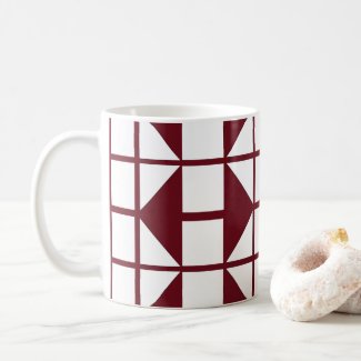 Red White Modern Geometric Pattern