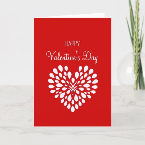 Red White Modern Simple Business Valentines Day Holiday Card