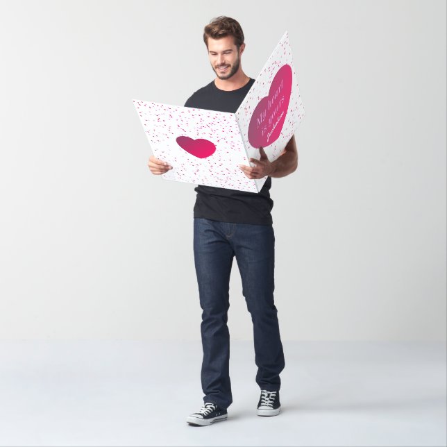 Red White Modern Stylish Cute Heart Valentines Day Card (In Situ)