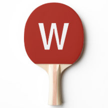 Red & white monogram initial Ping Pong Ball