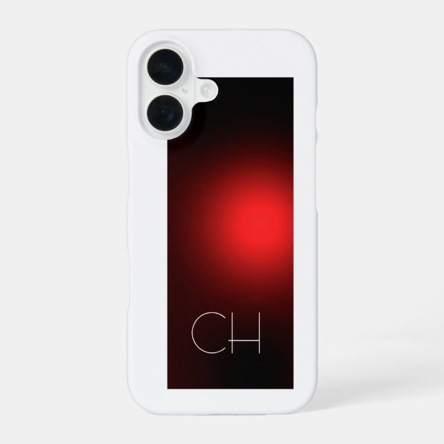 Red White Monogram Simple Plain Replace Add Yours Iphone Case (Back)