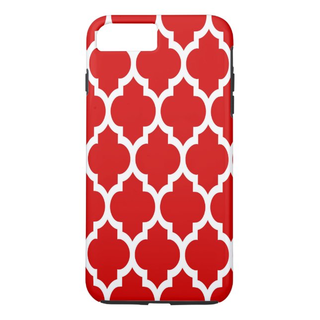 Red White Moroccan Quatrefoil Pattern #4 Case-Mate iPhone Case (Back)