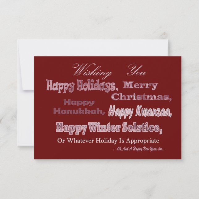 Red White Multi Holiday Invitation (Front)