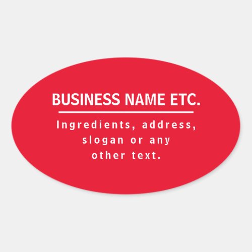 Red  White Multi_Purpose Oval Sticker