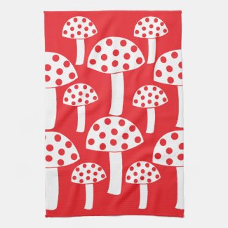 Red White Mushroom Cute Elegant Pattern