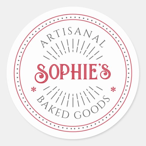Red White Name Logo Food Labels