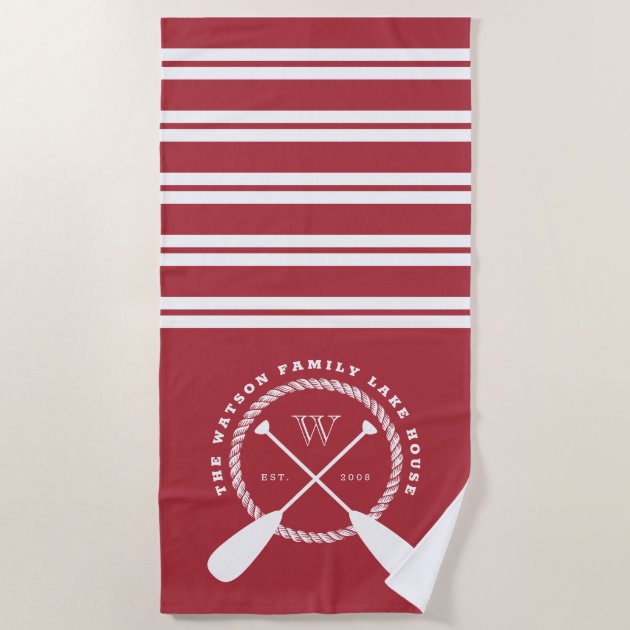 red beach towel