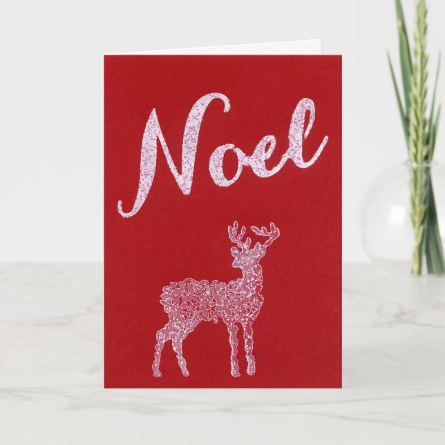Red & White Noel Christmas Card (Front)