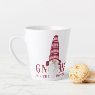 Red & White Nordic Gnome For the Holidays Latte Mug