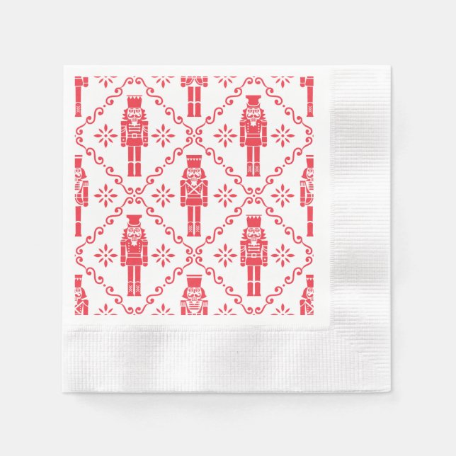 Red & White Nutcracker Napkins (Front)