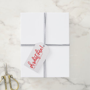 Red White Oh What Fun Christmas Holiday Gift Tags