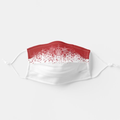 Red White Ombre Snowflakes Adult Cloth Face Mask