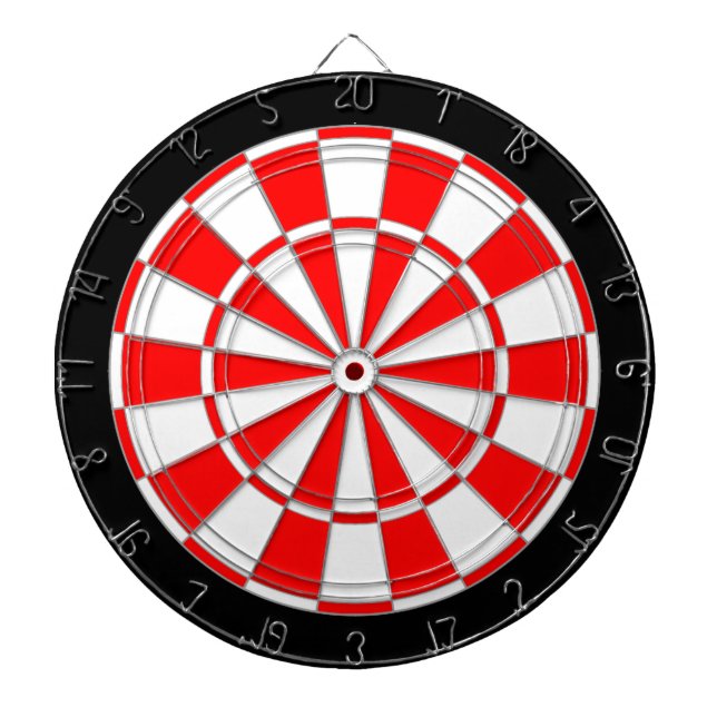Red & White on Black Dart Board (Front)