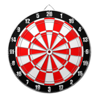 Red & White on Black Dart Board